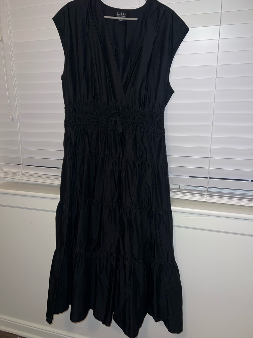 Sleeveless Black Maxi Dress with Smocked Waist